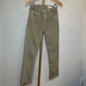 AG Adriano Goldschmied The Stilt Crop Jeans Sulfur Dried Agave Olive Green